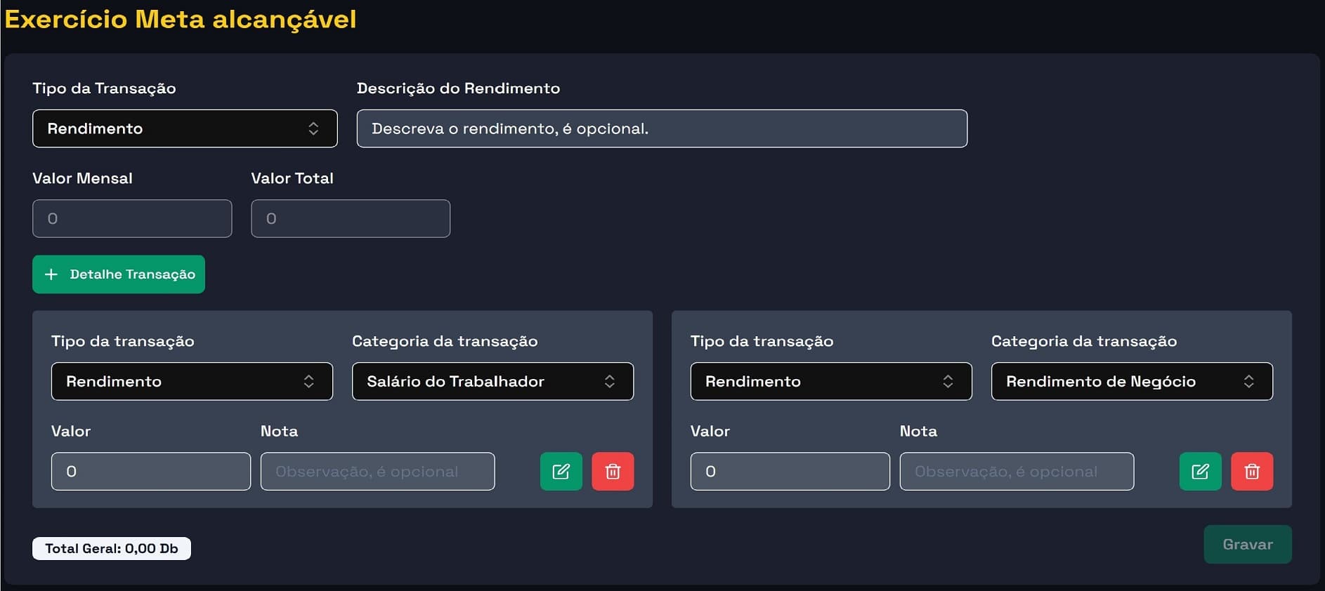Exercícios Práticos